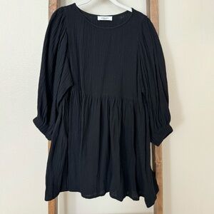 Carly Jean Los Angeles Finn Black Baby Doll Dress Size L